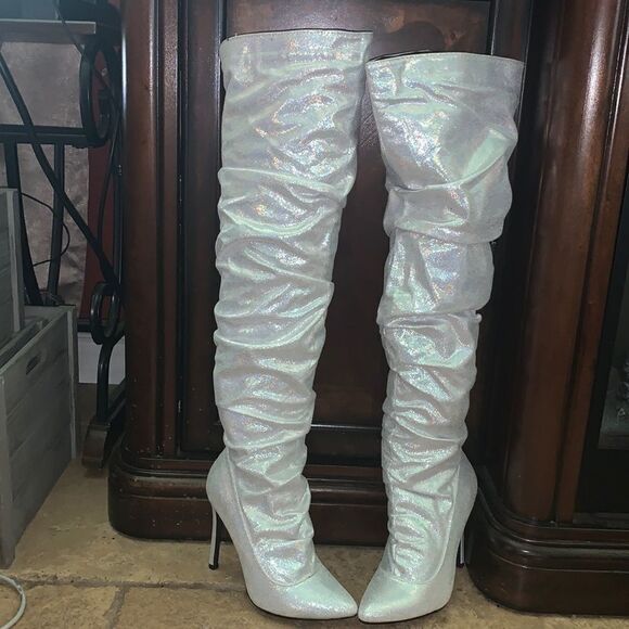 Silver Stiletto boots  - Picture 1 of 8